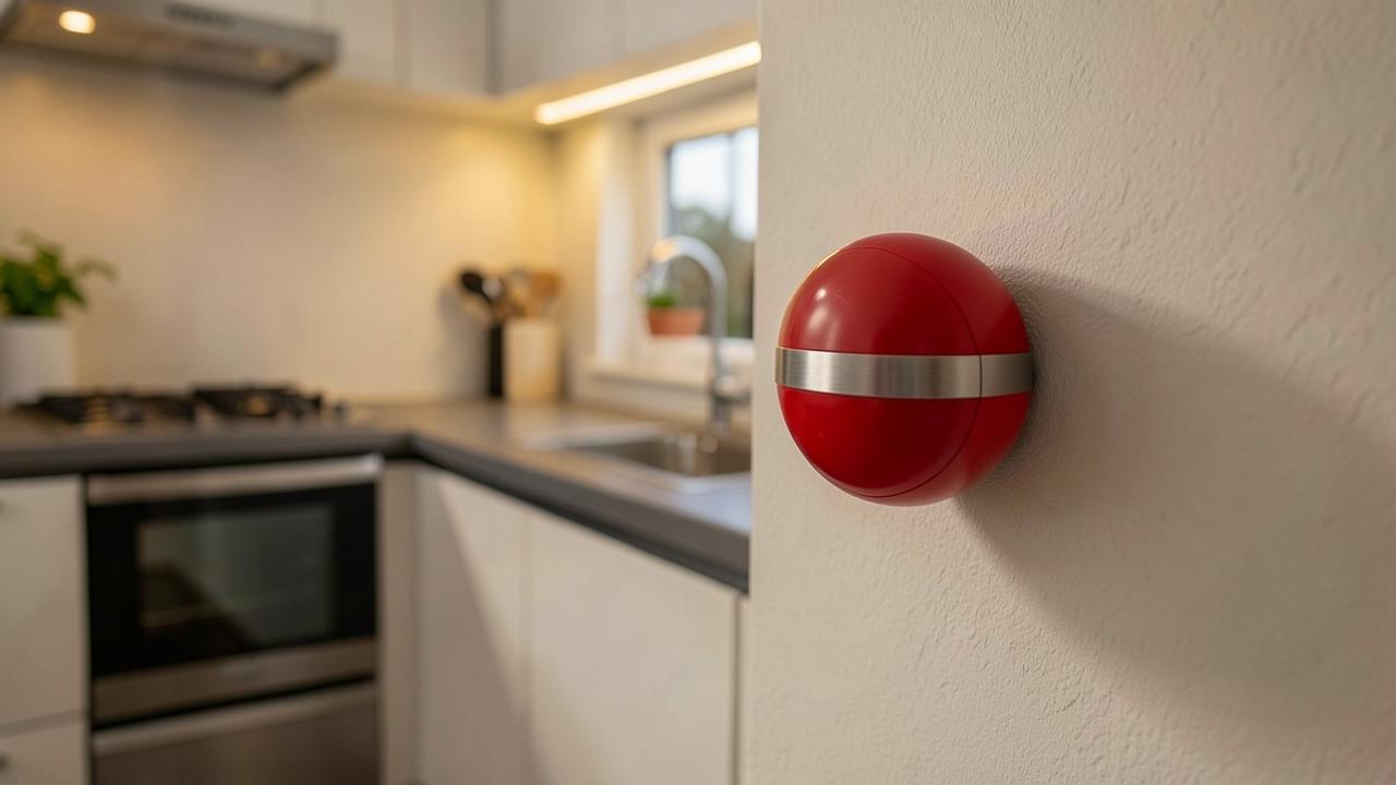 QuenchPod S fitted on a kitchen wall beside the cooker